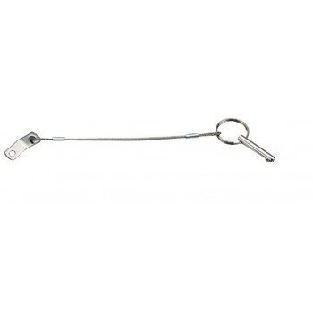 Stainless steel plate Ø size 6 mm + stainless steel cable Ø size 1.6 mm + stainless steel pin Version with spring folding pin